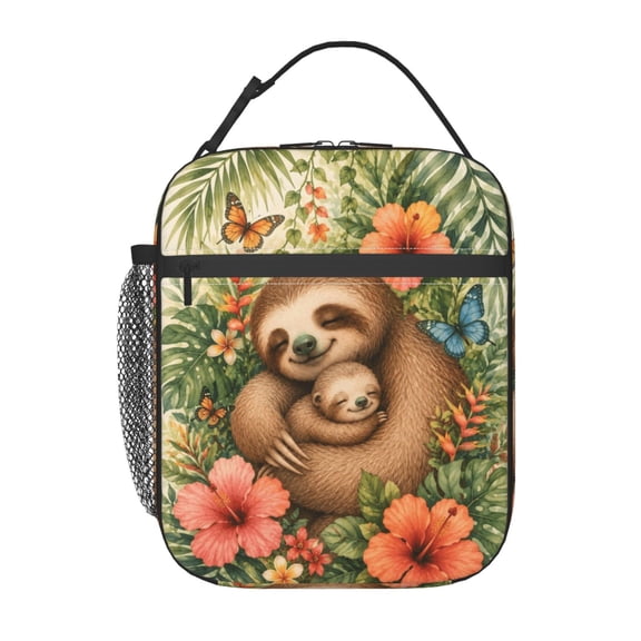 Sloth Mom Lunch Bag Reusable Thermal Lunch Box with Handle for Women and Men