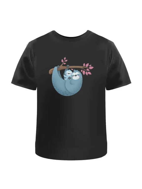 Sloth Mother & Baby Unisex T-Shirt - 100% Cotton