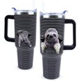 thumbnail image 1 of Sloth Mug 30 oz Tumbler with Handle and Straw Lid Leak Proof - Sloth Coffee Travel Mug with Handle Insulated for Hot and Cold Drink Ice - Birthday Sloth Gifts for Women Stainless Steel Cup, 1 of 5