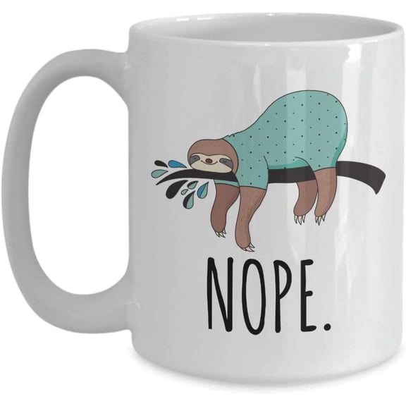 Sloth Mug, Sloth Nope Coffee Mug, Funny Coworker Mug