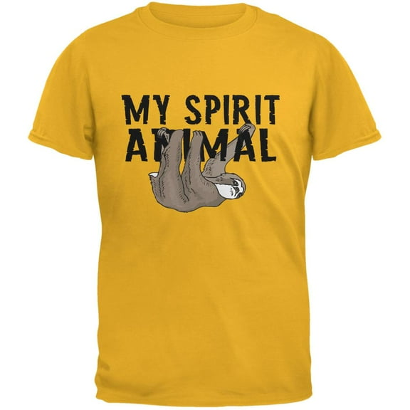 Sloth My Spirit Animal Gold Adult T-Shirt - Medium