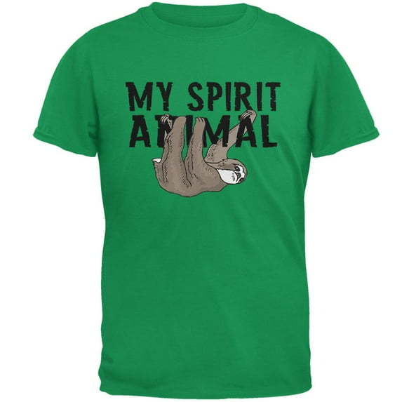 Sloth My Spirit Animal Irish Green Adult T-Shirt - Medium