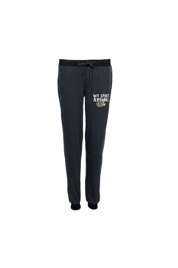 Sloth My Spirit Animal Juniors Pajama Pants Black X-LG
