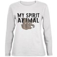 thumbnail image 1 of Sloth My Spirit Animal Ladies' Relaxed Jersey Long-Sleeve Tee White LG, 1 of 1