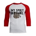 thumbnail image 1 of Sloth My Spirit Animal Mens Soft Raglan T Shirt White-Red 2XL, 1 of 1