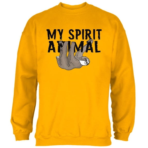 Sloth My Spirit Animal Mens Sweatshirt Gold MD