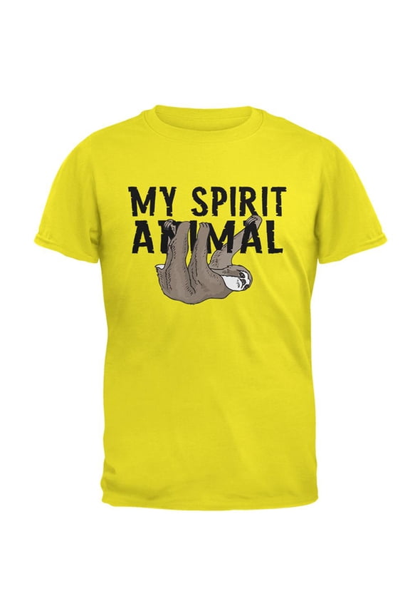 Sloth My Spirit Animal Mens T Shirt Bright Yellow MD