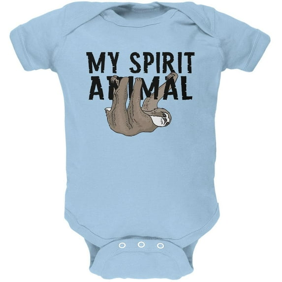 Sloth My Spirit Animal Soft Baby One Piece Light Blue 3-6 M