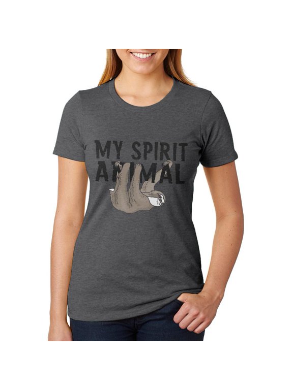 Sloth My Spirit Animal Womens Heather T Shirt Deep Heather LG