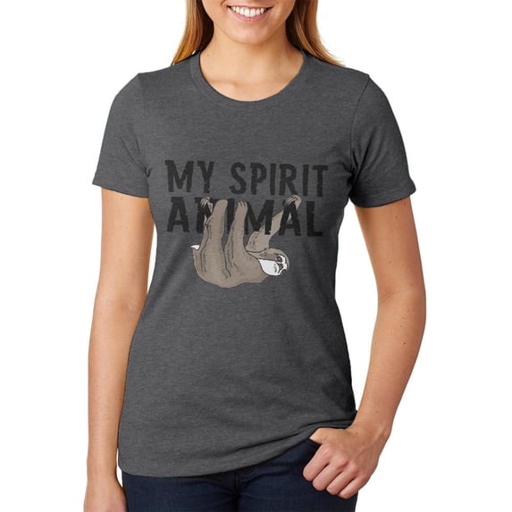 Sloth My Spirit Animal Womens Heather T Shirt Deep Heather SM