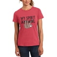 thumbnail image 1 of Sloth My Spirit Animal Womens Soft Heather T Shirt Heathered Watermelon LG, 1 of 1
