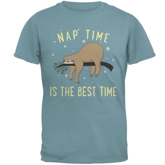 Sloth Nap Time Is The Best Mens T Shirt Seafoam SM