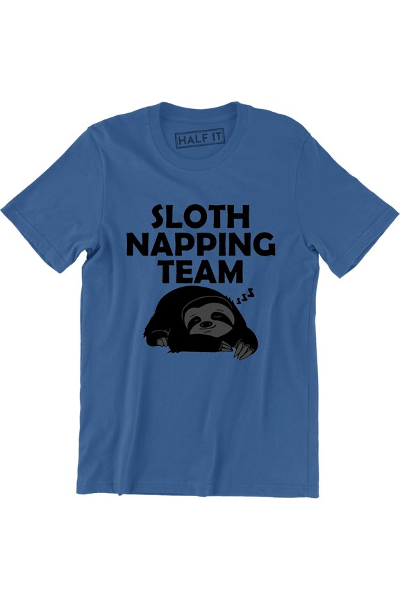 Sloth Napping Team Let's Nap Instead Funny Men's T-Shirt