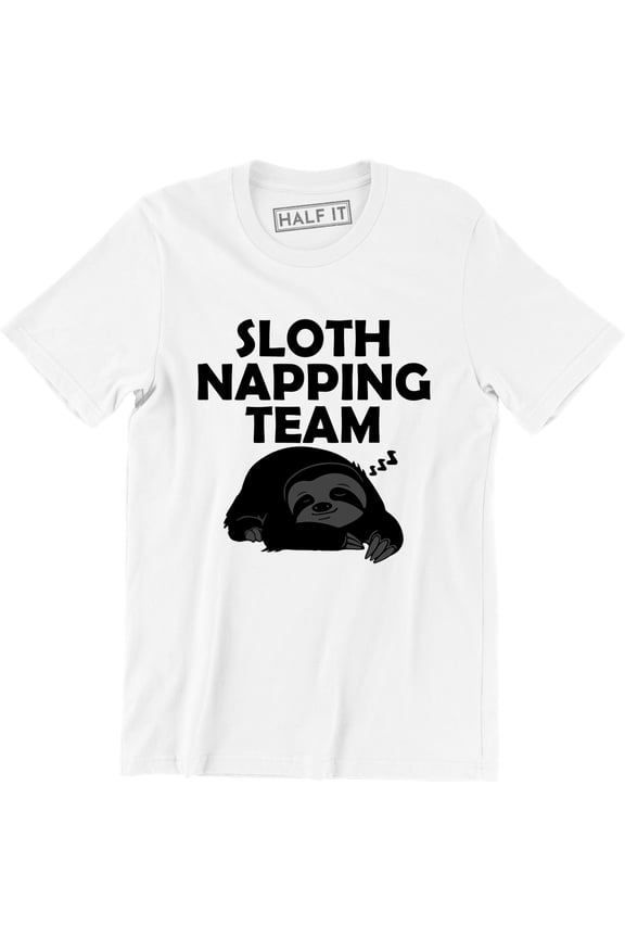 Sloth Napping Team Let's Nap Instead Funny Men's T-Shirt
