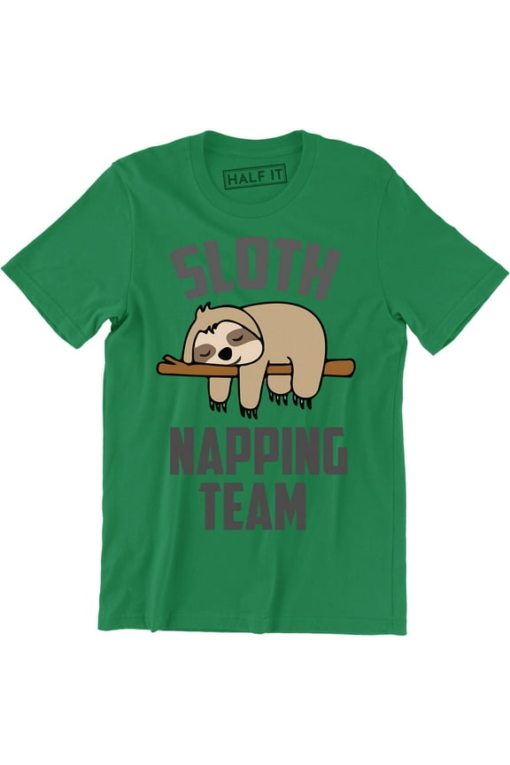 Sloth Napping Team Let's Nap Instead Funny Men's Tee Shirt