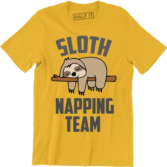 Sloth Napping Team Let's Nap Instead Funny Men's Tee Shirt