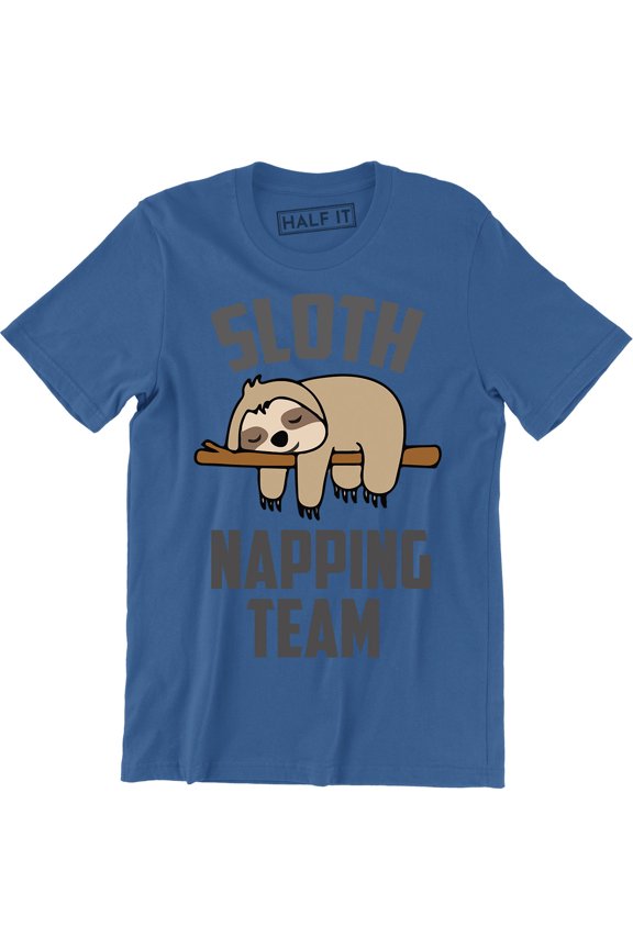 Sloth Napping Team Let's Nap Instead Funny Men's Tee Shirt