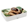 thumbnail image 1 of Sloth PU Leather Necklace Organizer with Removable Compartment, Earring Holder, and Decorative Box - Portable Storage Case, 1 of 6