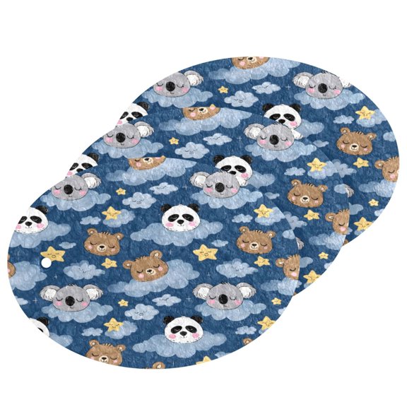 Sloth Panda Pattern Cellulose Cleaning Sponge Set 3 Pack Compressed Kitchen Scrubber for Dishes