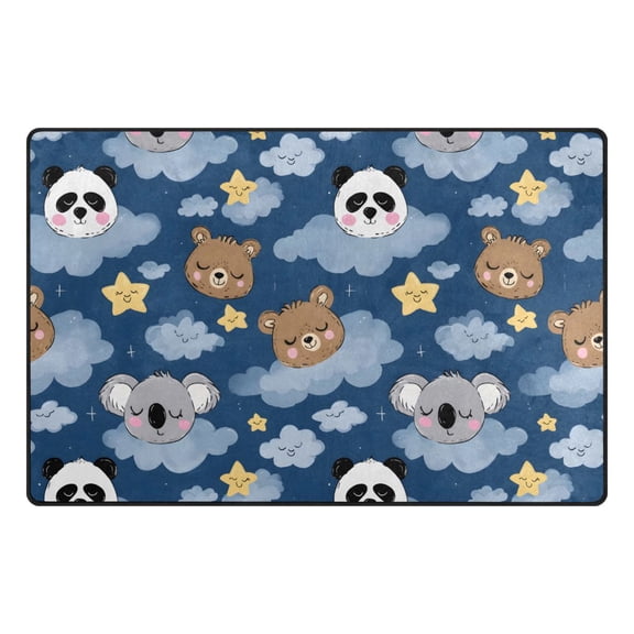 Sloth Panda Pattern Memory Foam Area Rug 31"x20" Non Slip, Absorbent, Fade Proof for Living Room, Bedroom, Office