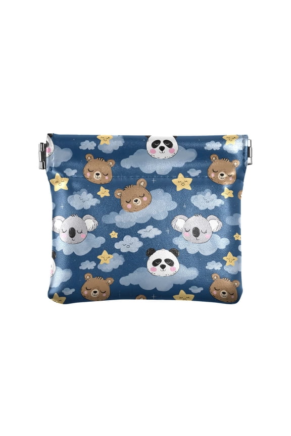 Sloth Panda Wallet Small PU Leather Change Pouch Wallet for Women