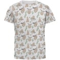 thumbnail image 1 of Sloth Pattern Nature Leaves Cute Men's Soft T-Shirt Heather White SM, 1 of 2