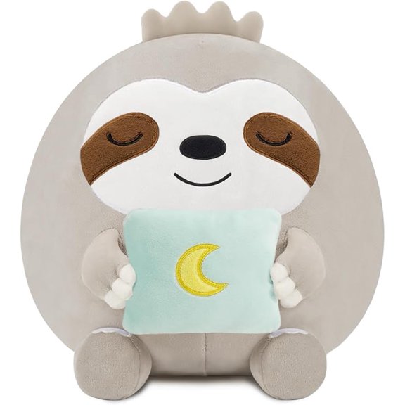 Sloth Plush Toy with Pillow 10 Inches