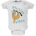 thumbnail image 1 of Sloth Positive Good Vibes Soft Baby One Piece White 3-6 M, 1 of 1