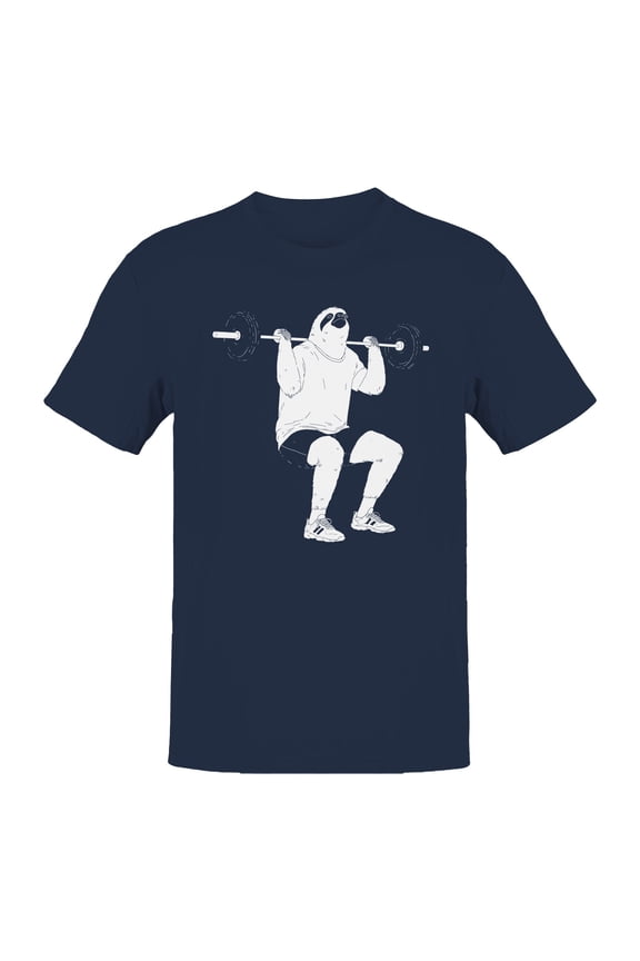 Sloth Powerlifting Squad Goals Men's T-shirt Navy