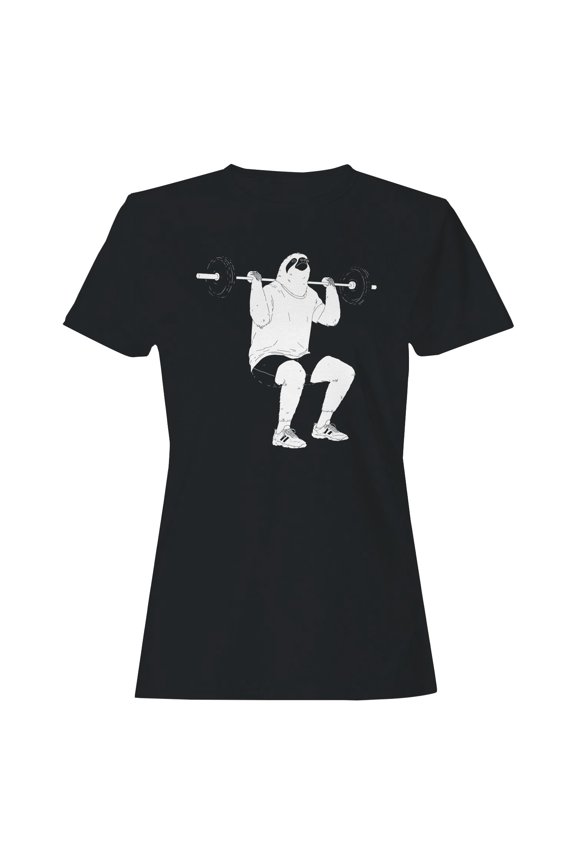 Sloth Powerlifting Squad Goals Women's T-shirt Black