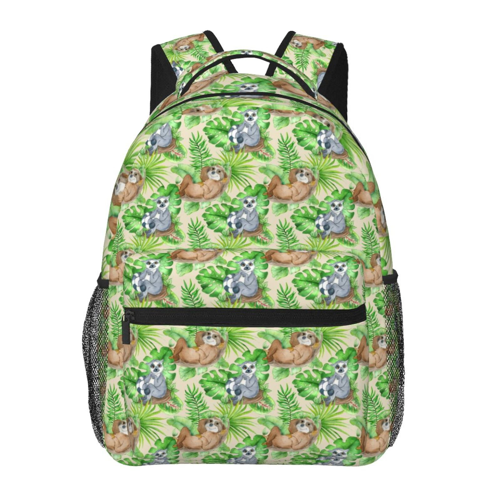 Sloth Raccoon Leaves Cute Animal Backpack for Men Women Laptop Backpack ...