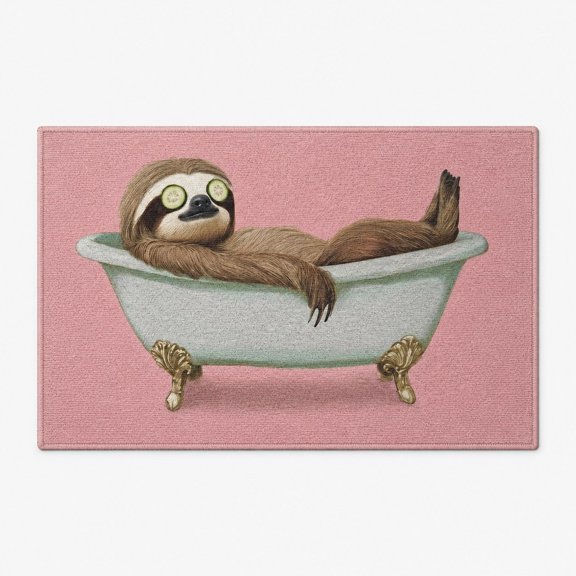 Sloth Relaxation Doormat, Printed Non-Slip Entryway Mat, Funny Animal Home Decor