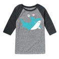 thumbnail image 1 of Sloth Riding Shark  - Kids Raglan, 1 of 4