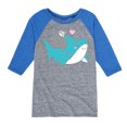 thumbnail image 1 of Sloth Riding Shark  - Kids Raglan, 1 of 4
