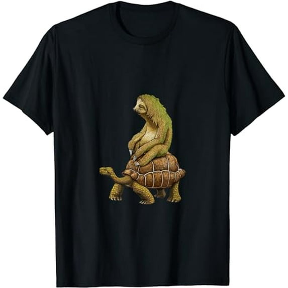 Sloth Riding Tortoise - Sloth Riding Turtle T-Shirt
