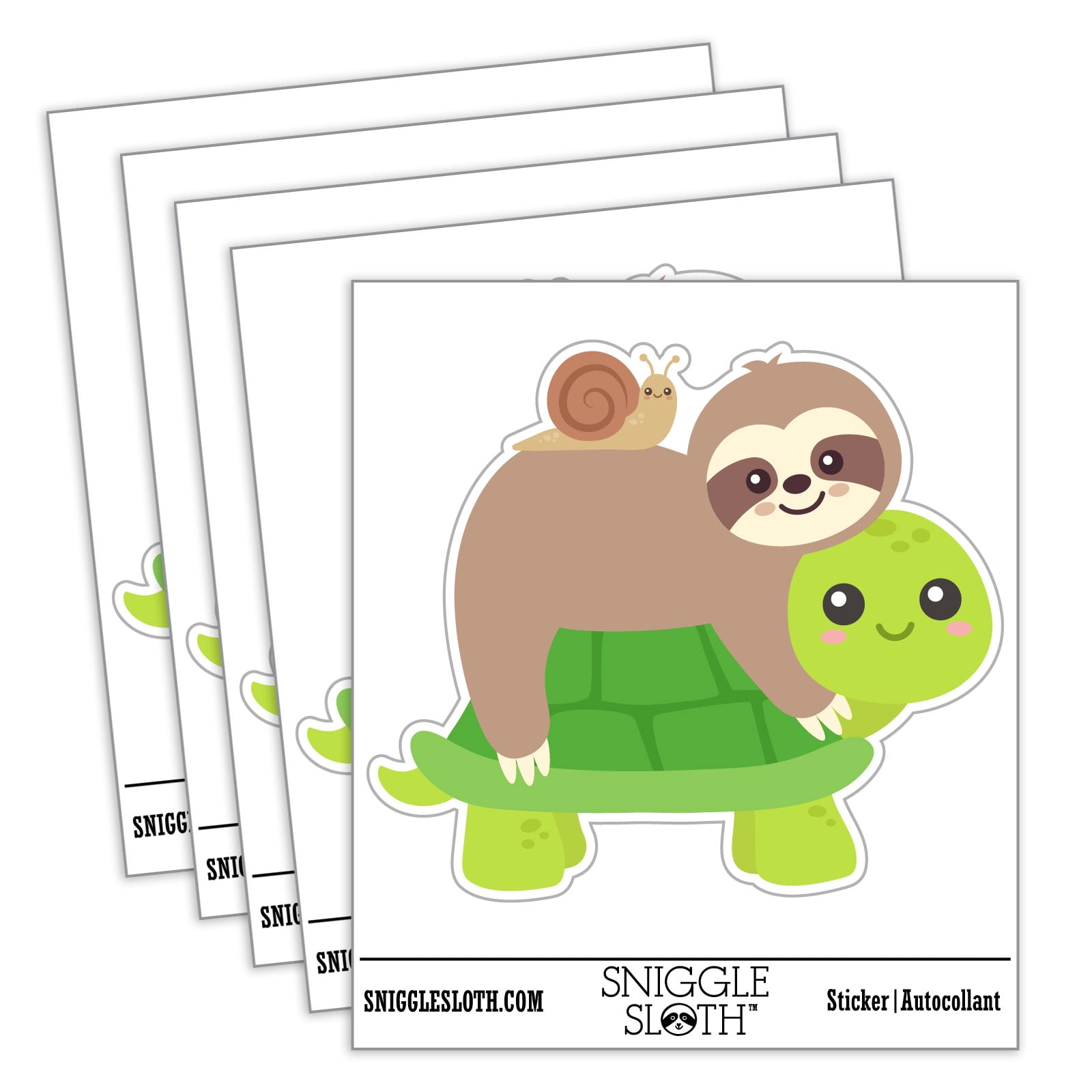 Sloth Riding Turtle Car Window Bumper Water Bottle Phone Tablet Laptop ...