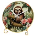 thumbnail image 1 of Sloth Round Printed Wall Clocks with Hooks and Gold Stand - Silent, Non-Ticking - Enhance Your Space with Style and Functionality, 1 of 6