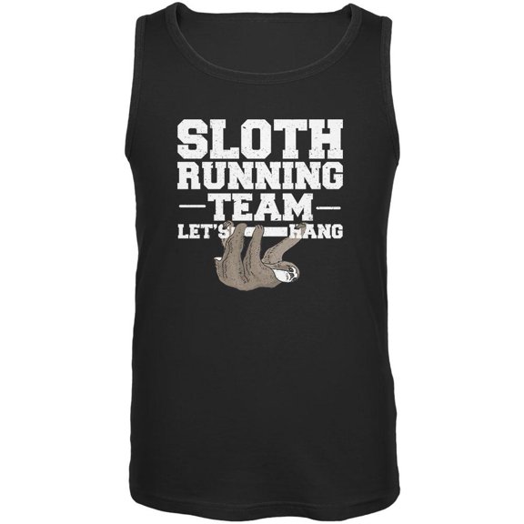 Sloth Running Team Just Hang Mens Tank Top Black MD