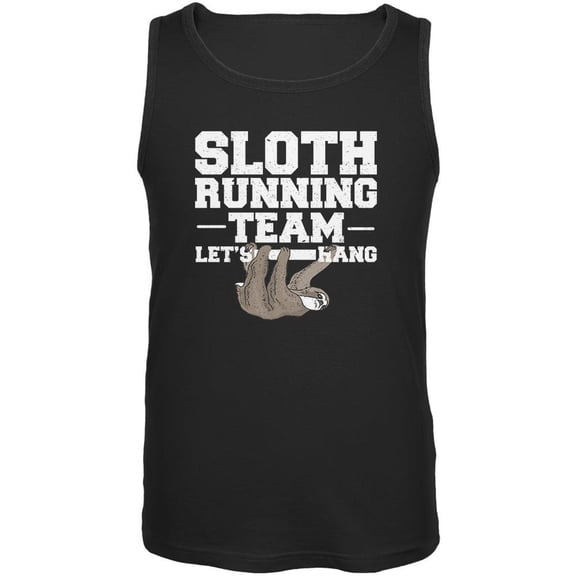 Sloth Running Team Just Hang Mens Tank Top Black SM