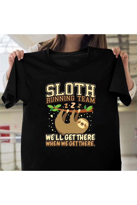 Sloth Running Team Let's Do It Tomorrow Funny Animal Humor New Unisex T-Shirt , up to 5XL