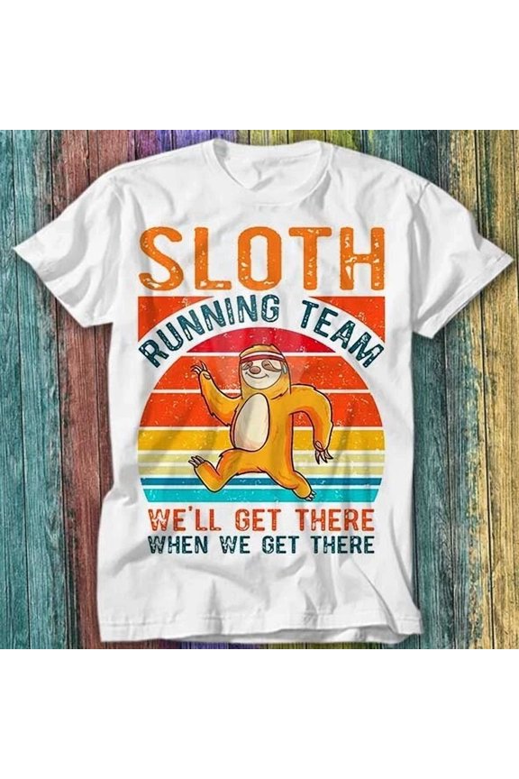 Sloth Running Team Sport GYM T Shirt