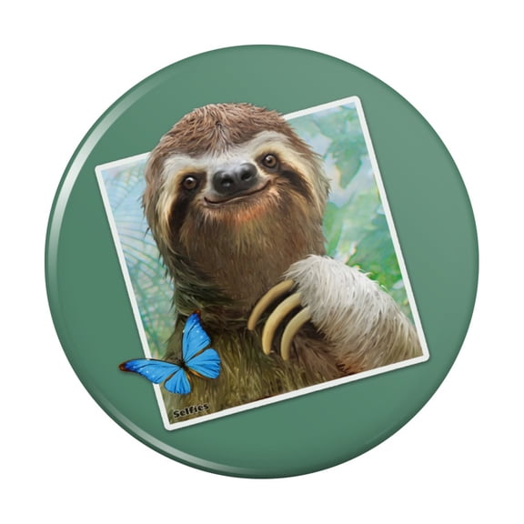Sloth Selfie Picture Kitchen Refrigerator Locker Button Magnet