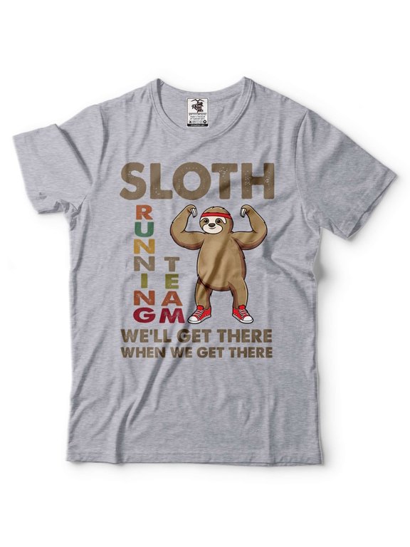 Sloth Shirt Sloth Running Team Shirt Funny Joke Shirt Lazy Person Gifts Funny Sloth Shirt (Small Grey)