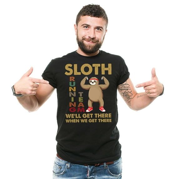 Sloth Shirt Sloth Running Team Shirt Funny Joke Shirt Lazy Person Gifts Funny Sloth Shirt (XX-Large Black)