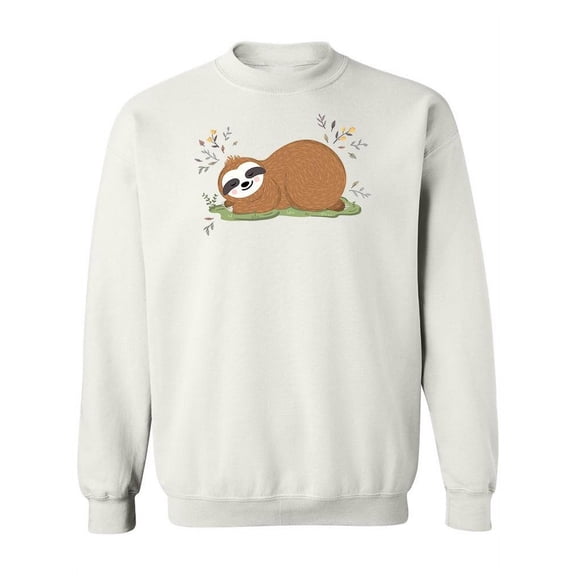 Sloth Sleeping On The Grass Sweatshirt Women -Image by Shutterstock, Female Large