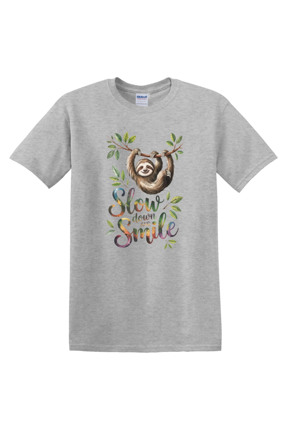 Sloth Slow Down Smile Animal Graphic T-Shirt
