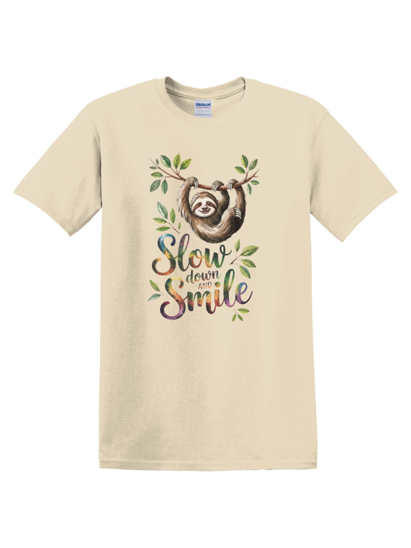 Sloth Slow Down Smile Animal Graphic T-Shirt