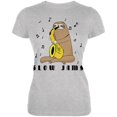 thumbnail image 1 of Sloth Slow Jams Funny Pun Saxophone Juniors Soft T Shirt Heather SM, 1 of 1