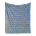 thumbnail image 1 of Sloth Soft Flannel Fleece Throw Blanket, Rhythmic Amazon Forest Tree Toed Lazy Animal Hanging Branches, Cozy Plush for Indoor and Outdoor Use, 50" x 70", Ceil Blue Sepia, by Ambesonne, 1 of 5