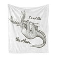 thumbnail image 1 of Sloth Soft Flannel Fleece Throw Blanket, Unusual Animal Words Im Not Like the Others Inspirational Vintage, Cozy Plush for Indoor and Outdoor Use, 70" x 90", Grey Black White, by Ambesonne, 1 of 5